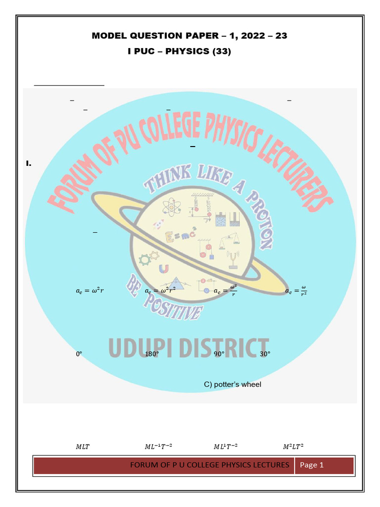 Model Question Papers1year Pdf Gases Force