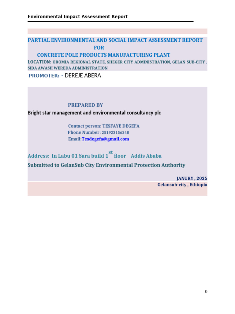 Concrete Pole Manufacturing EIA Report | PDF | Environmental Impact ...