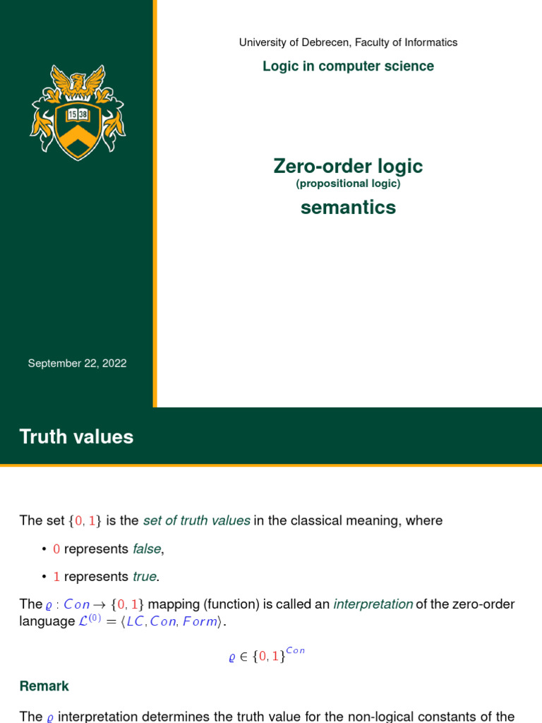 Zero order semantics pdf interpretation logic syntax logic 