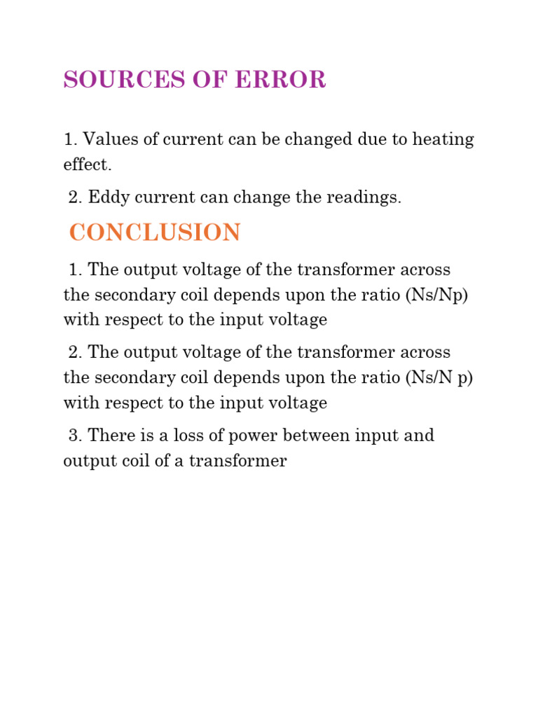 Transformer Error Sources | PDF