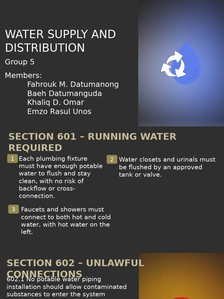 Group5 3b Water Supply and Distribution | PDF | Pipe (Fluid Conveyance ...