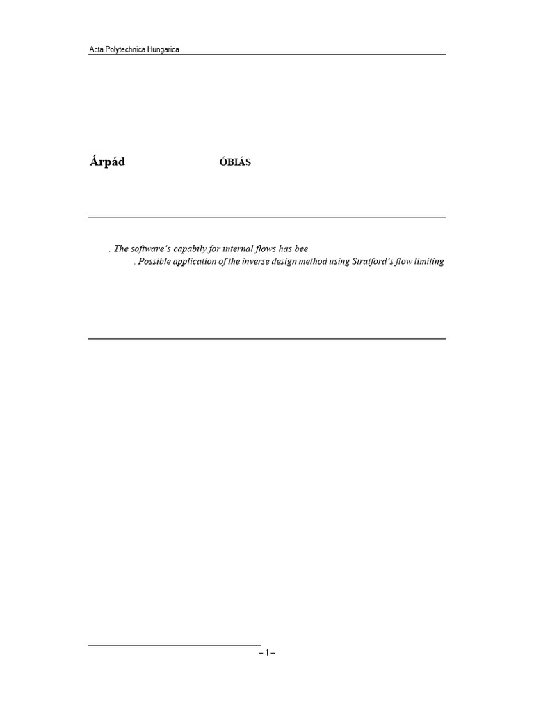 Investigation of Inverse Design Method for Internal Flows | PDF | Fluid ...