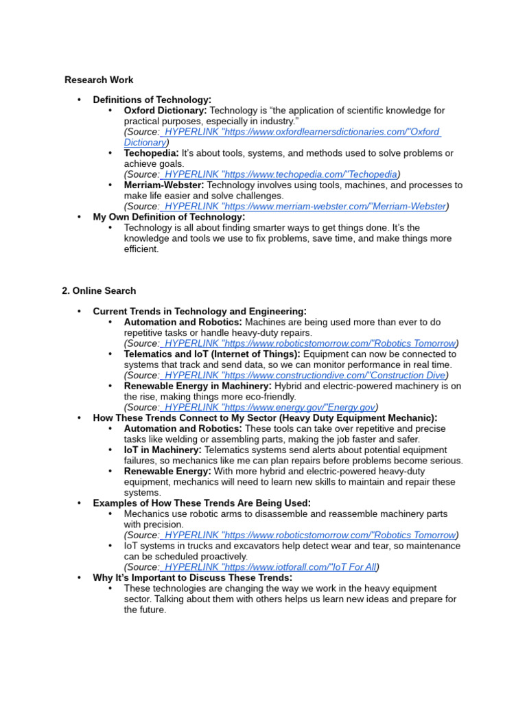 Research Work On Technology | PDF | Internet Of Things | Robotics