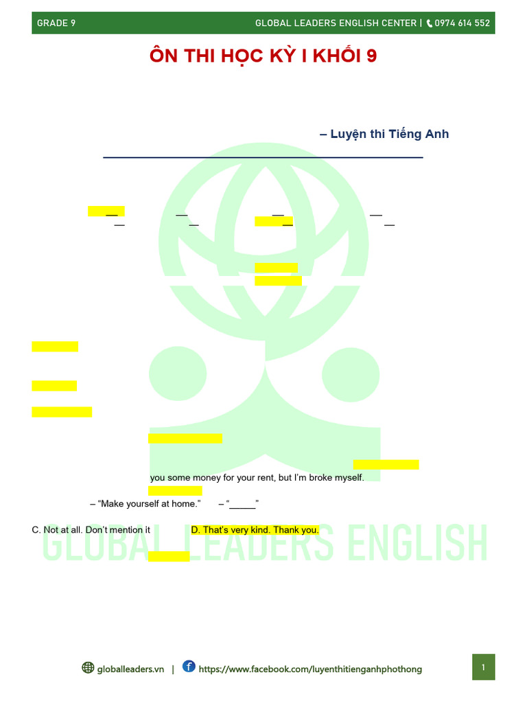 GS 9. Key Test Thi TH - Cu - I K - 1 | PDF | Educational Technology ...