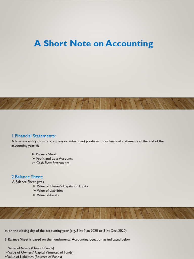3A Short Note On Accounting | PDF | Debits And Credits | Economies