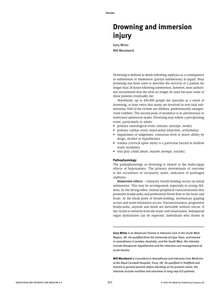 Drowning Pdf Intensive Care Medicine Cardiopulmonary Resuscitation
