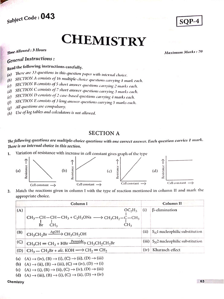 Sample Paper 4 | PDF