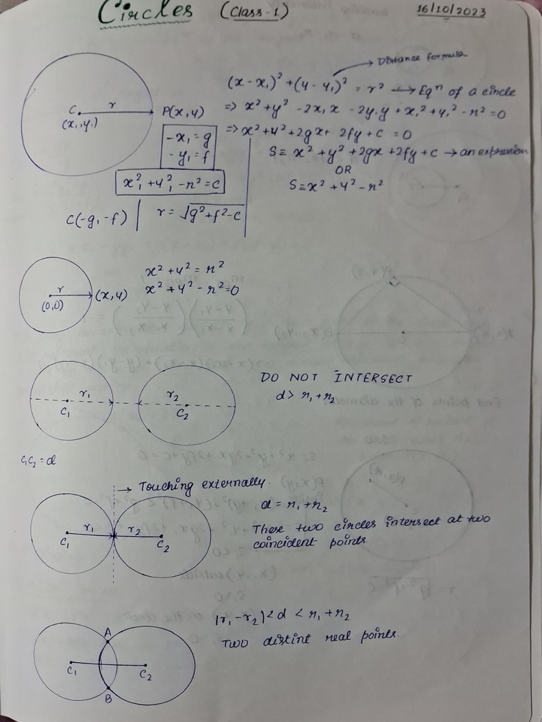 Circles (Class 1) | PDF