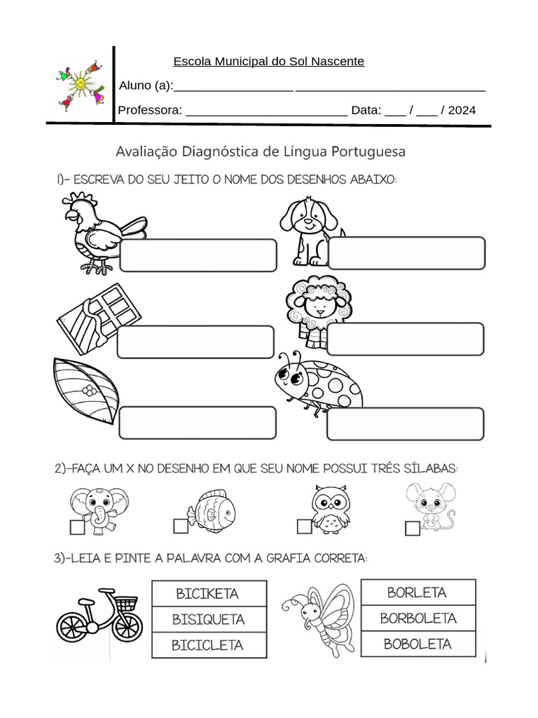 Atividades Diagnósticas 3º Ano Português | PDF