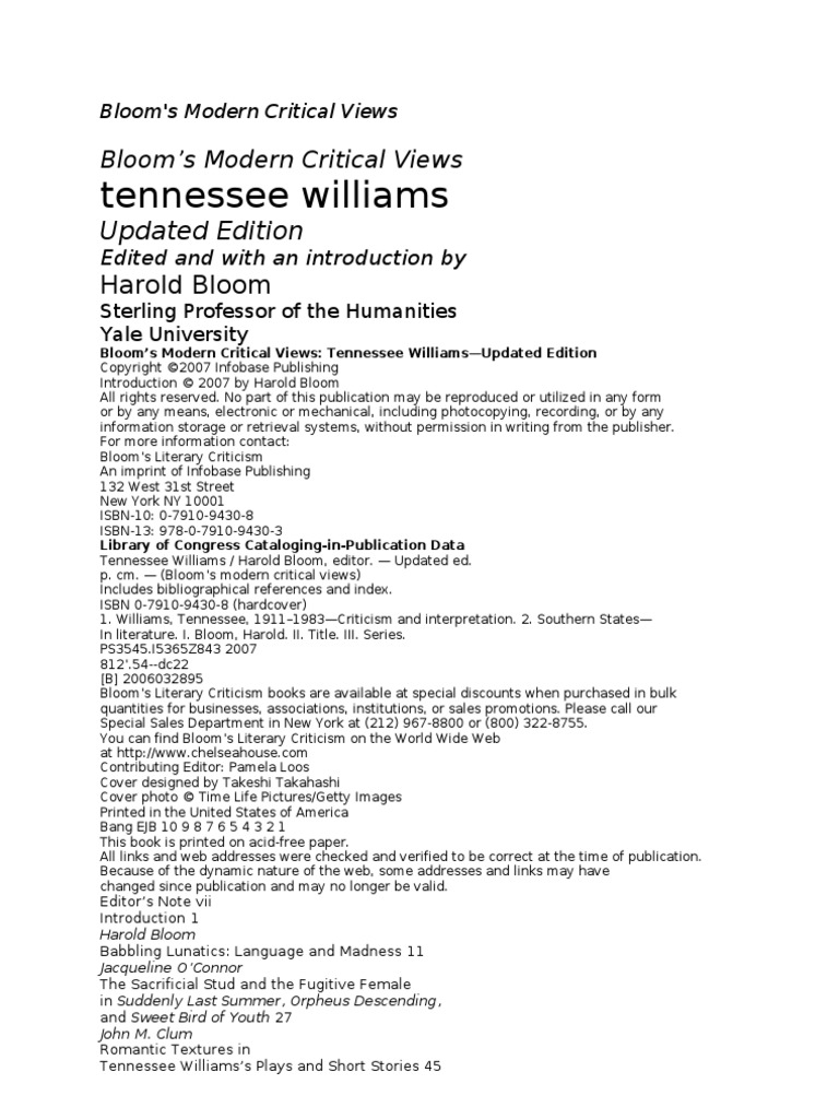 Bloom's Modern Critical Views Tennessee Williams | PDF | Truth