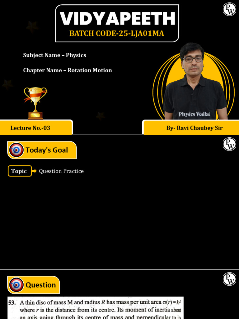 Rotation Motion Lecture Questions Pdf