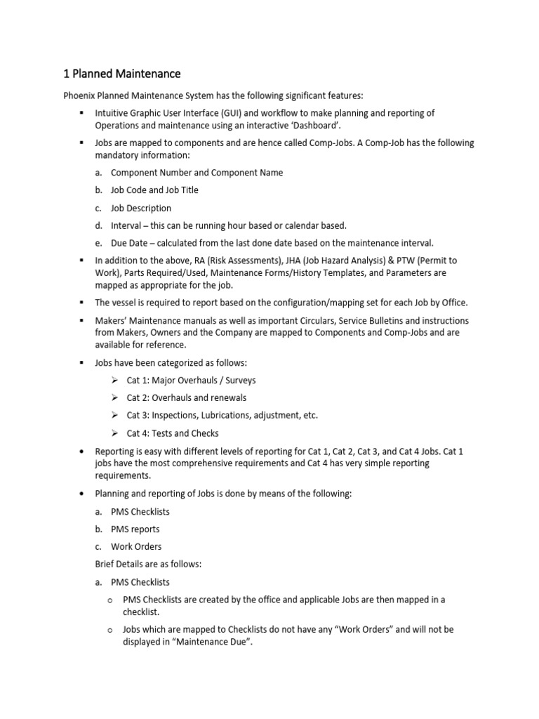 Vessel Planned Maintenance System Overview | PDF | Icon (Computing ...