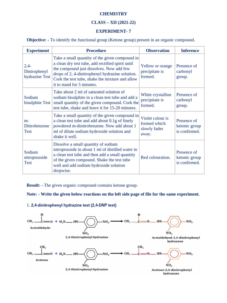 Ketone group detection | PDF | Sodium | Ketone