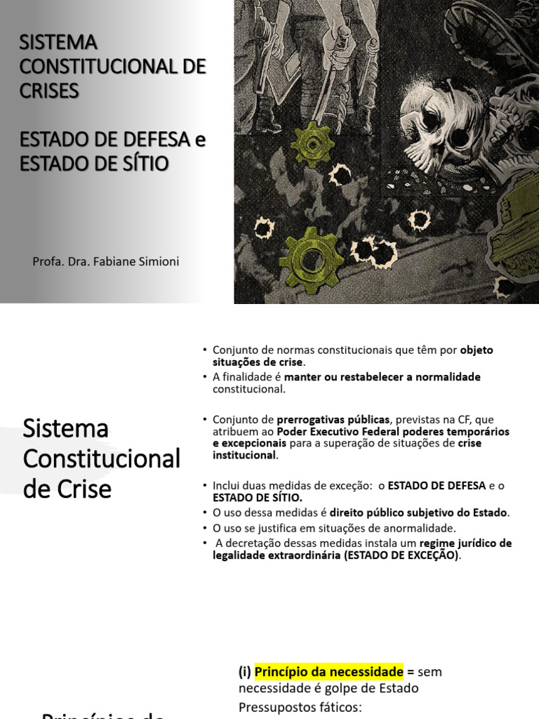 Sistema Constitucional de Crises: Defesa e Sítio | PDF | Justiça ...