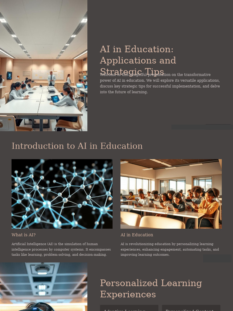 AI Applications in Education Strategies | PDF | Artificial Intelligence ...