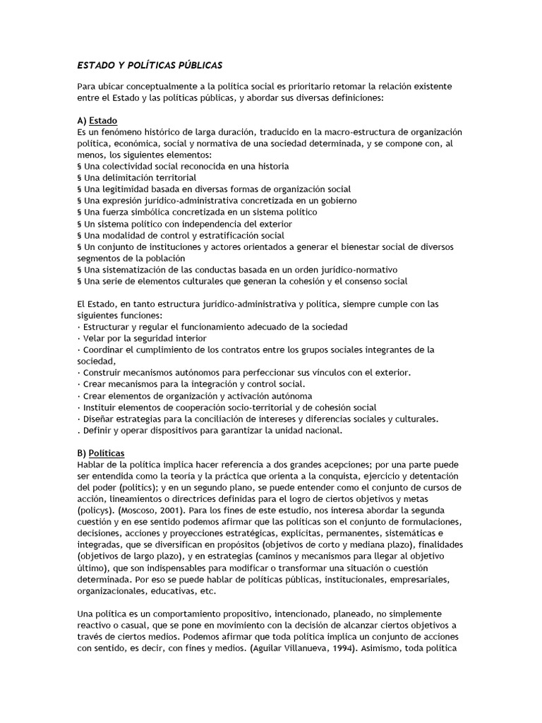 Copia de Estado y Políticas Públicas | PDF | Estado (política) | Sociedad
