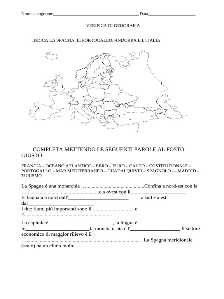 verifica geografia spagna portogallo | PDF