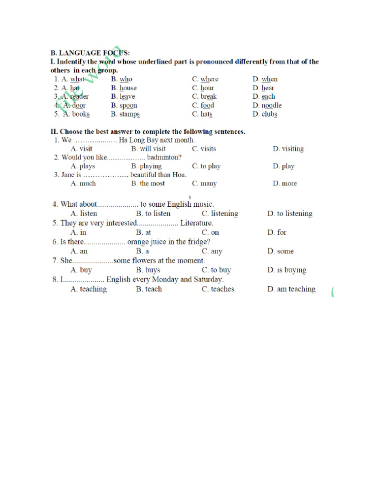 Sample Test G7 | PDF