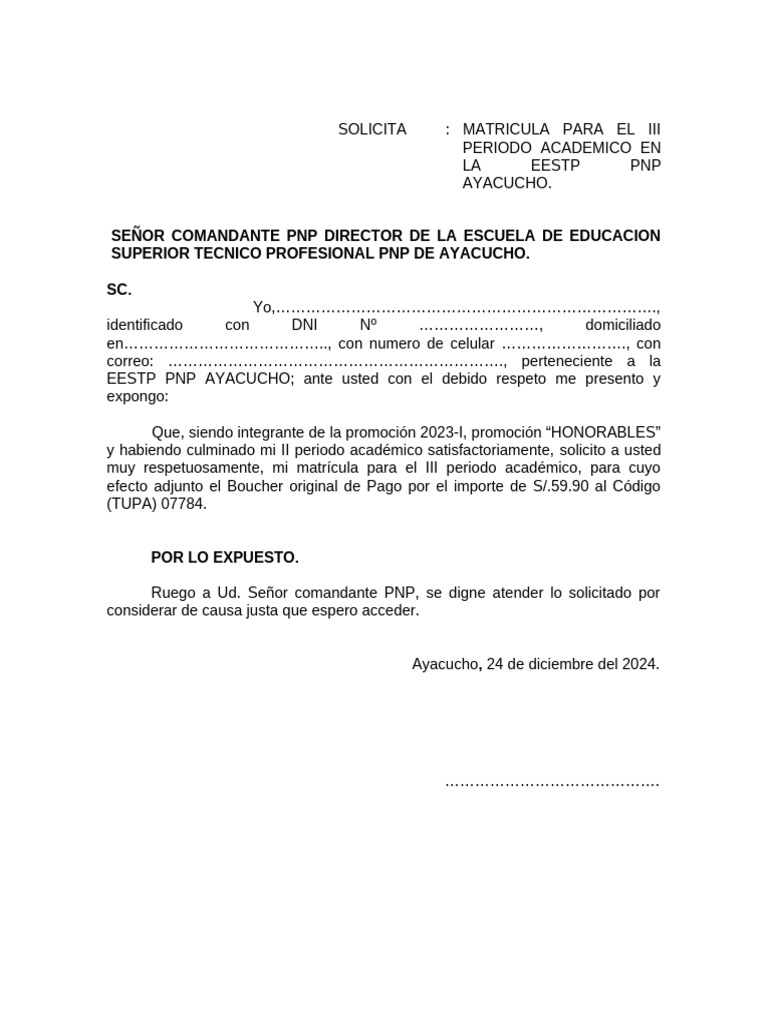 Solicita Matricula-1 | PDF