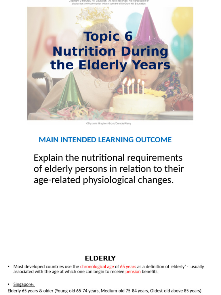 Nutritional Needs of the Elderly | PDF | Vitamin B12 | Vitamin D
