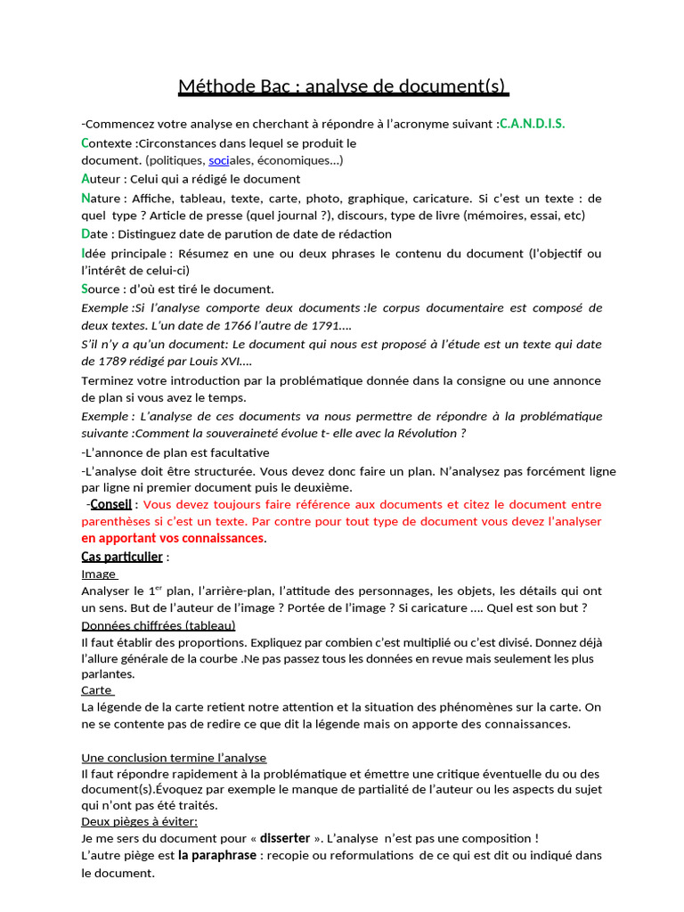 Méthode d'analyse de documents historiques | PDF