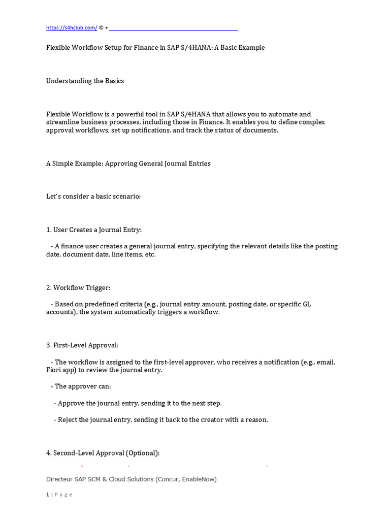 Finance Workflow Setup in S/4HANA | PDF | Version Control | Computer ...