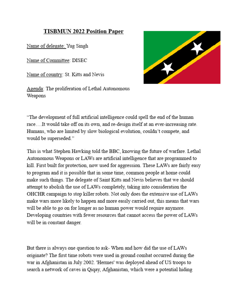 St. Kitts and Nevis Position on LAWs | PDF | Nuclear Proliferation ...