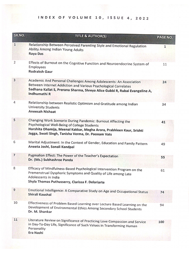 The International Journal of Indian Psychology | PDF