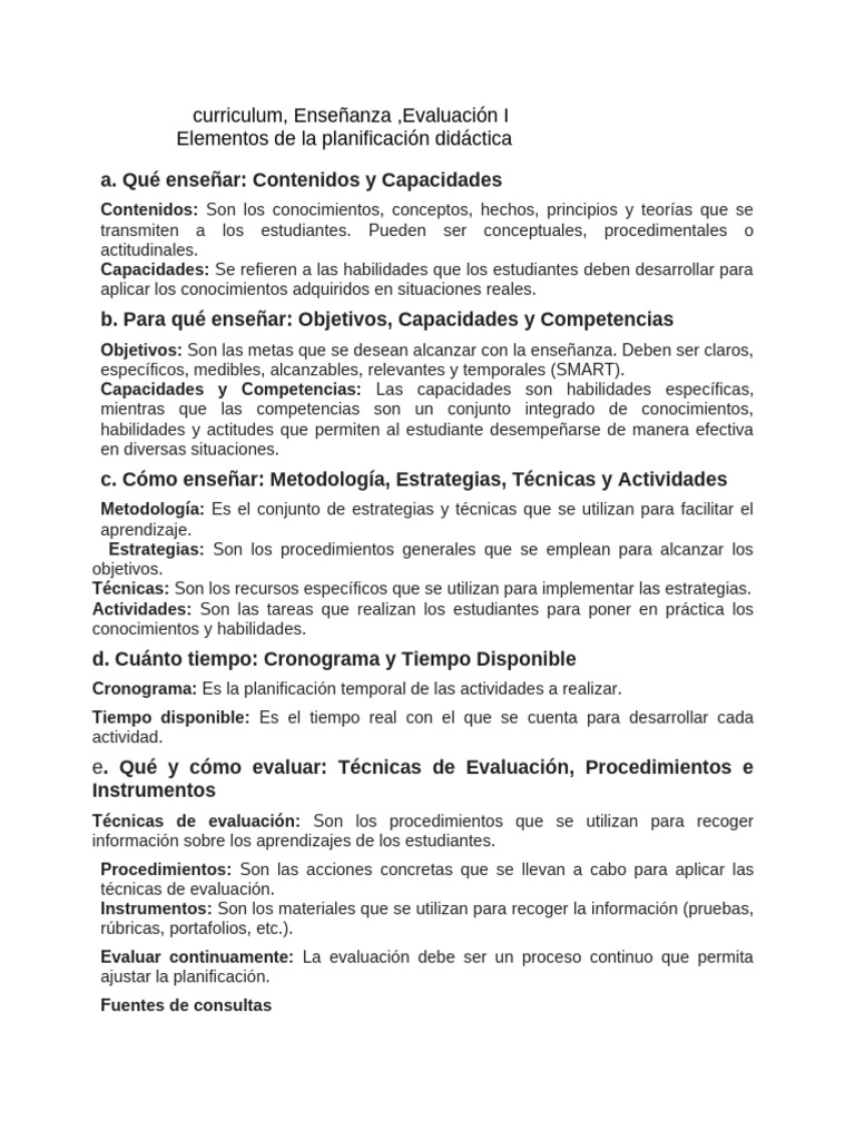 Planificación Didáctica y Evaluación | PDF | Plan de estudios | Evaluación