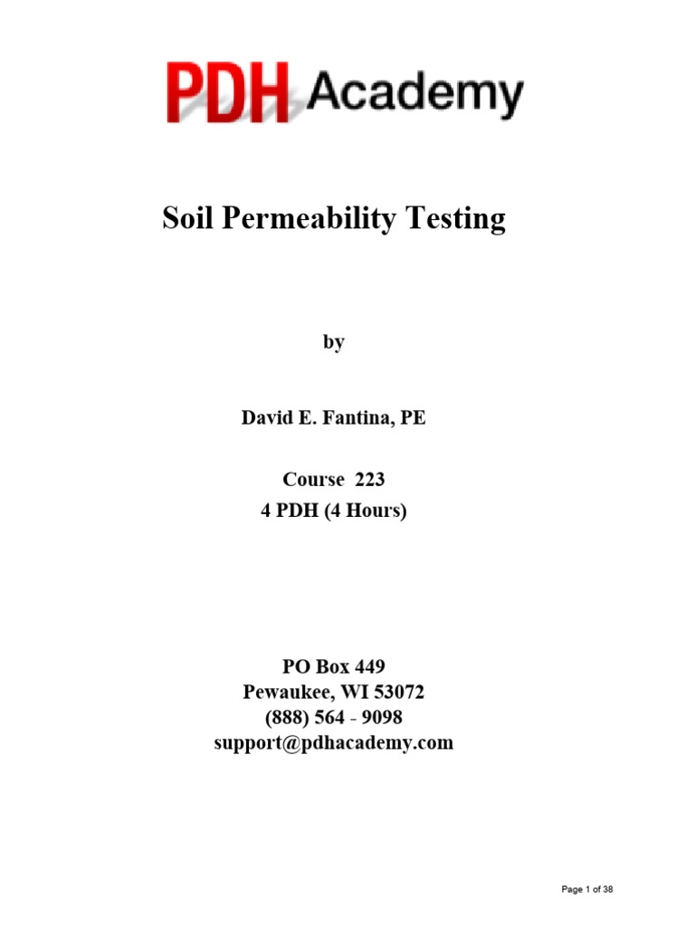 223 Soil Permeability Testing | PDF | Soil Mechanics | Groundwater