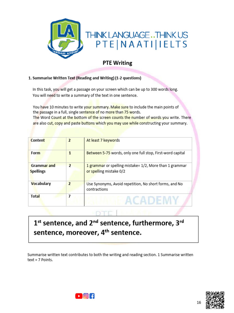 PTE Writing and Summarization Guide | PDF | Reason | Essays