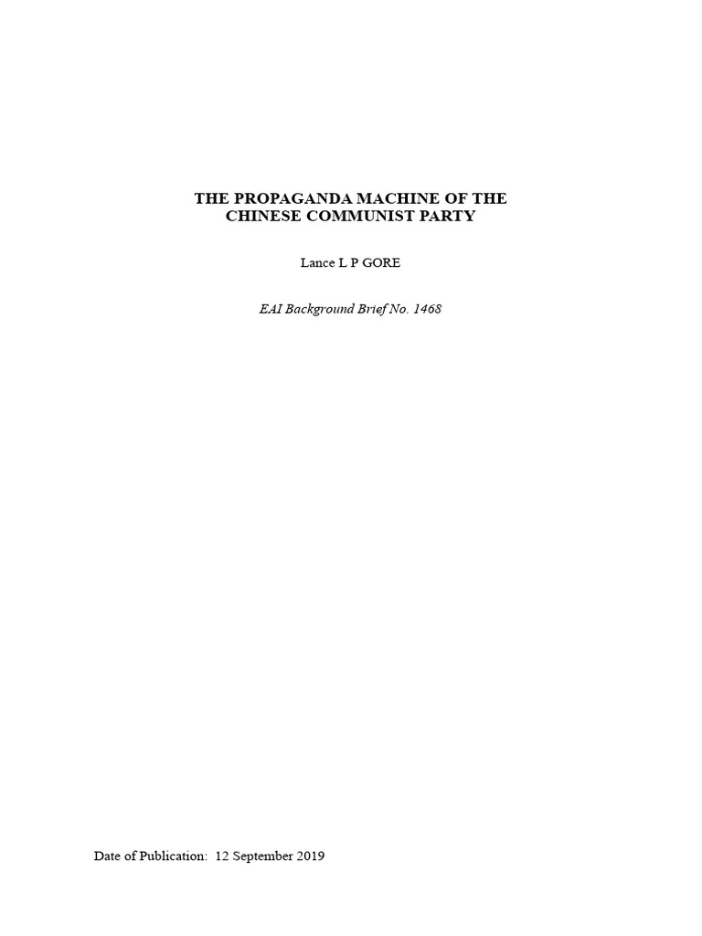 EAIBB 1468 Propaganda Machine of The CCP | PDF