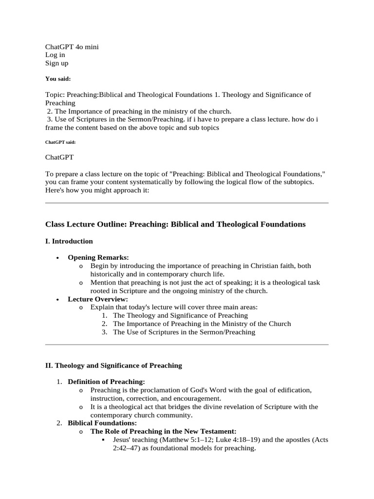 Chatgpt 4o mini pdf sermon christian church