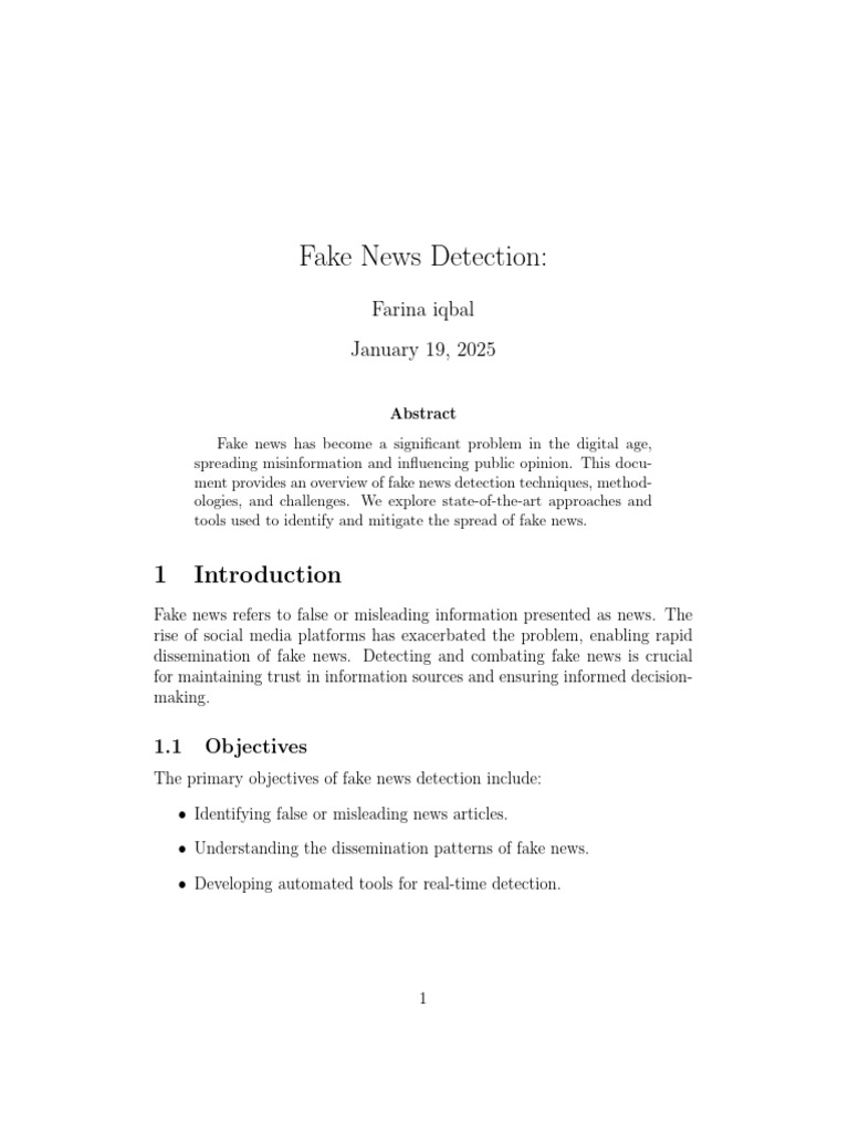 Fake News Detection Pdf Artificial Neural Network Machine Learning