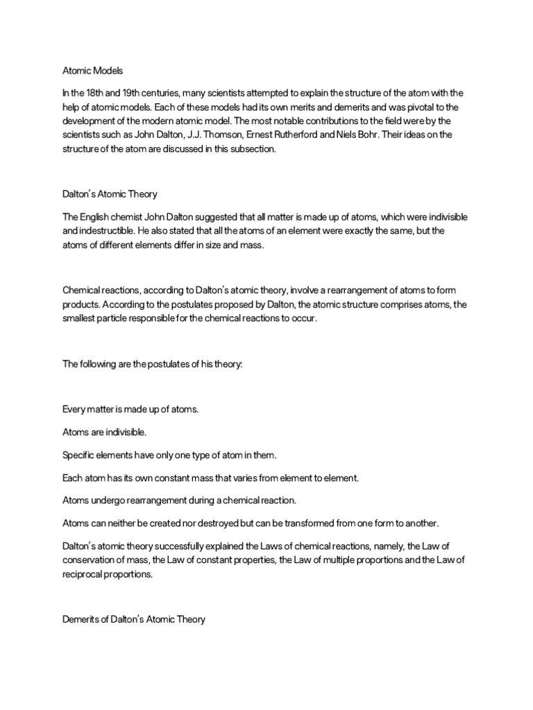 Atomic models pdf