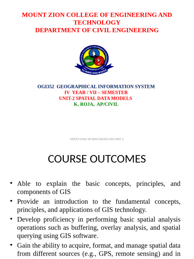 GIS Spatial Data Models Overview | PDF | Geographic Information System ...