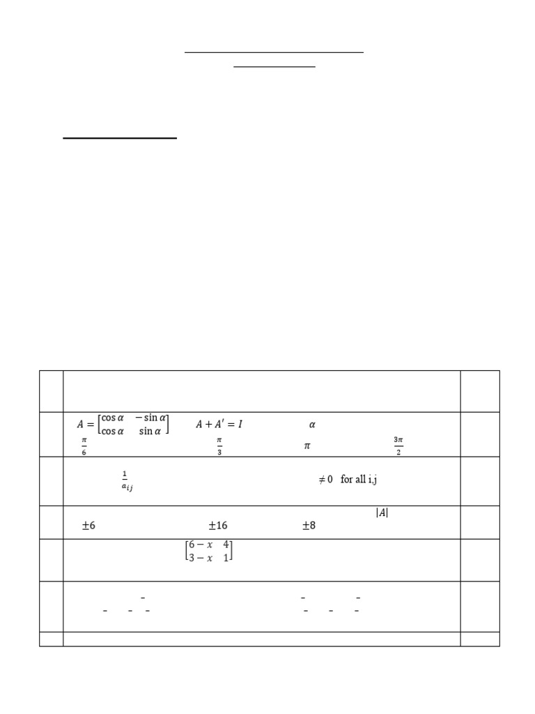Sample Paper 1 (2) | PDF | Matrix (Mathematics) | Mathematical Physics