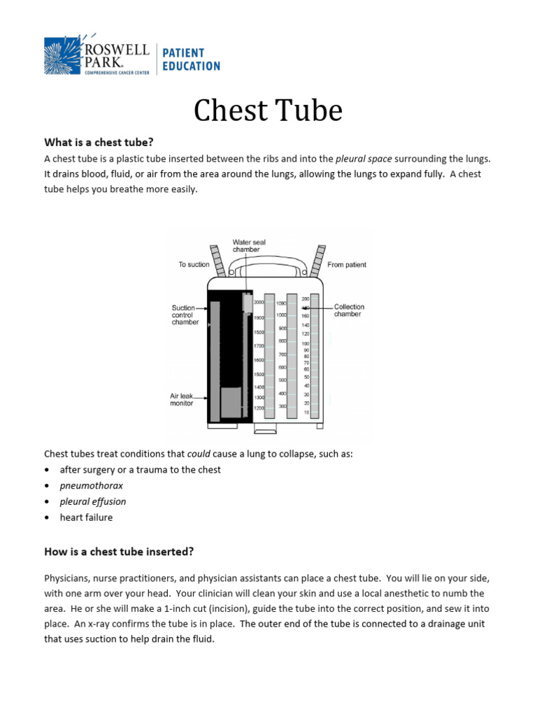 Understanding Chest Tube Procedures | PDF | Thorax | Respiratory System