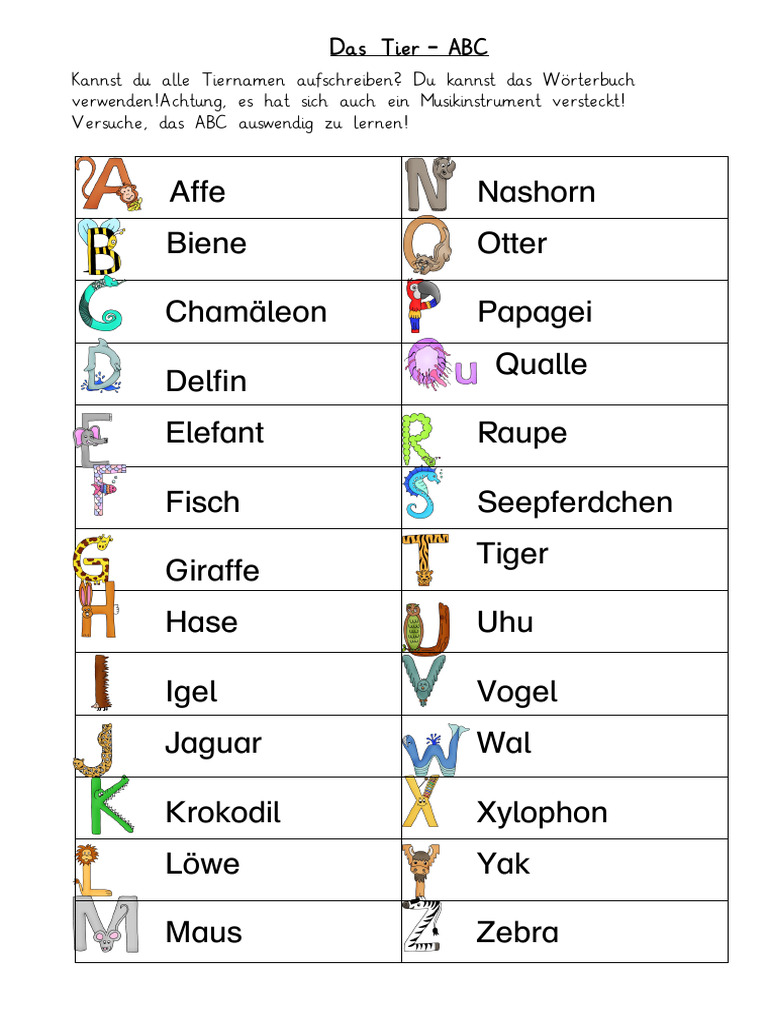 ABC - Das Tier-ABC | PDF
