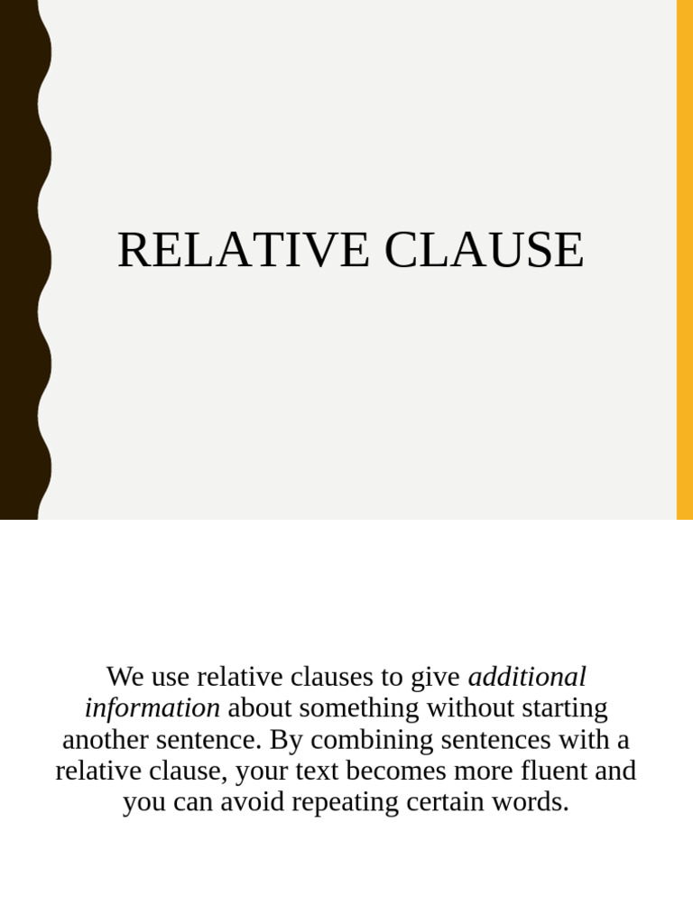 Relative Clause | PDF | Sentence (Linguistics) | Comma