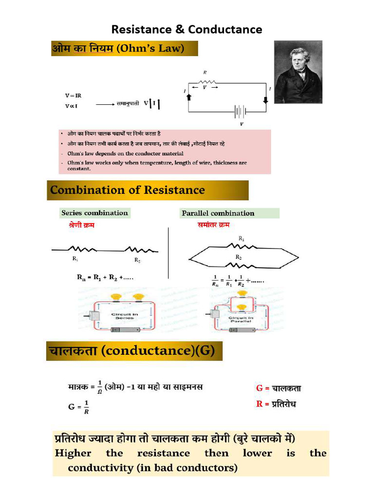 Understanding Ohm's Law: Resistance & Conductance | PDF
