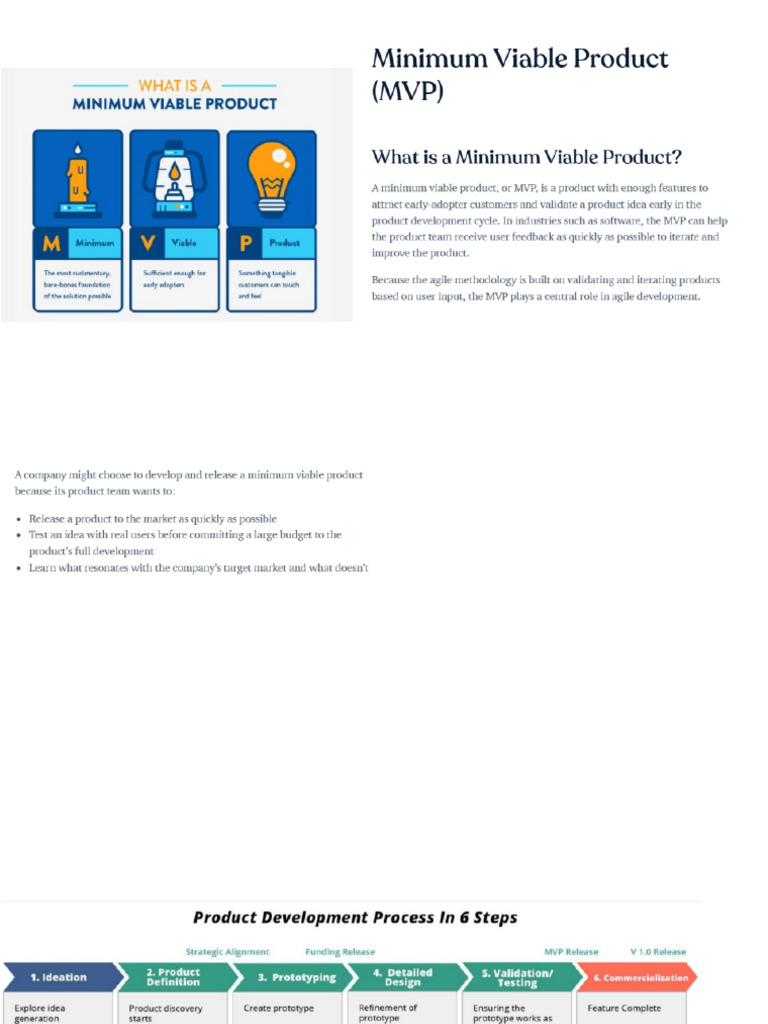 Design Thinking for MVP/MVE Project Plan | PDF