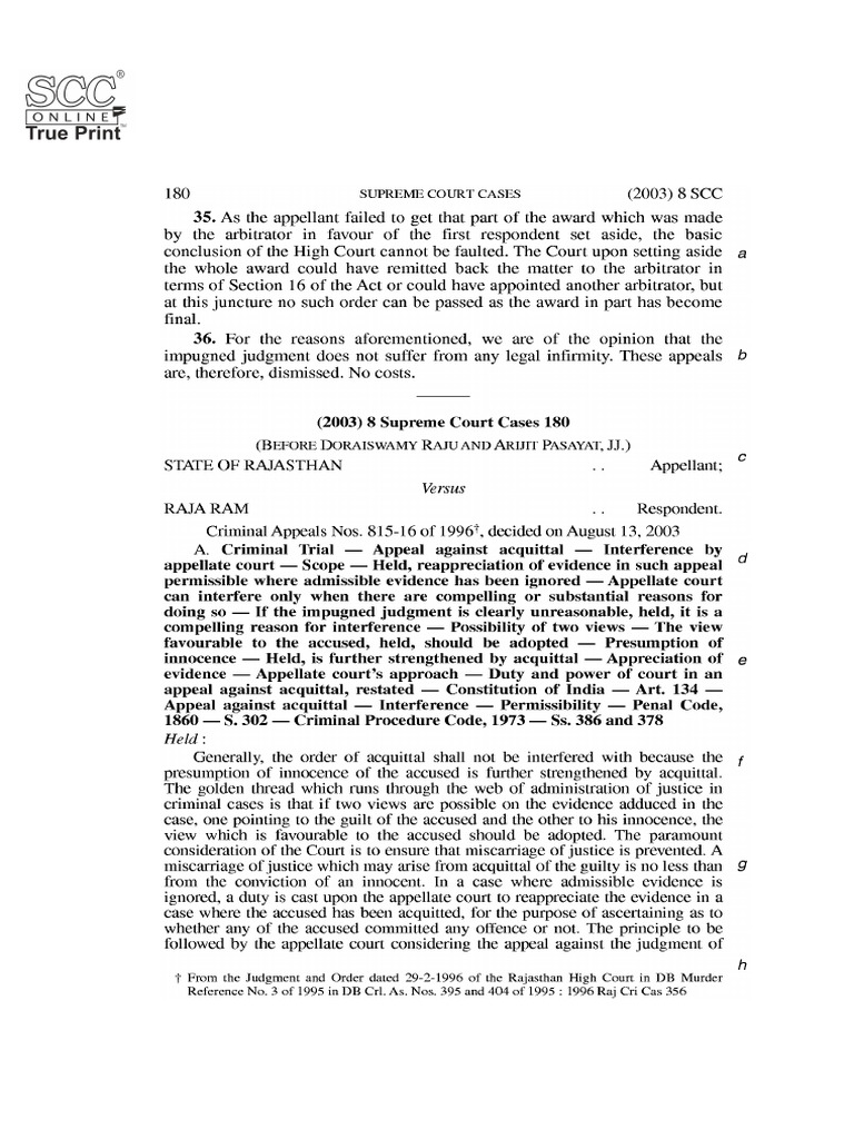 9 - State of Rajasthan V Raja Ram | PDF