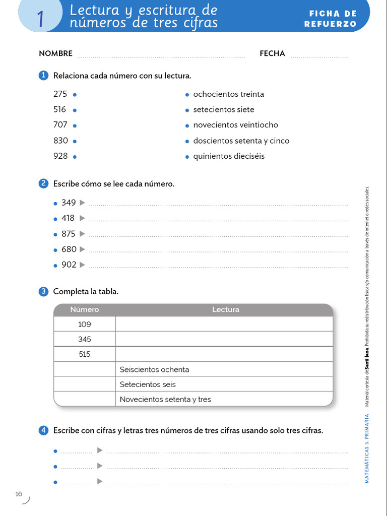 Ejercicios de Matemáticas 3º Primaria | PDF | División (Matemáticas ...