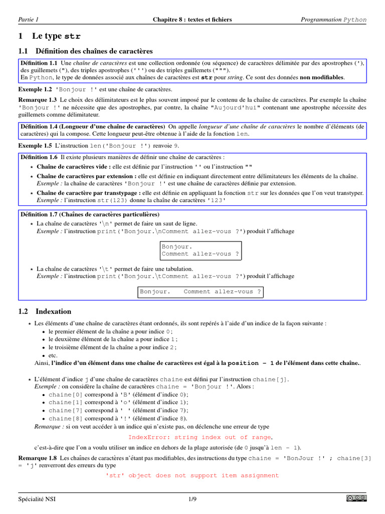Introduction aux chaînes en Python | PDF | Fichier informatique ...