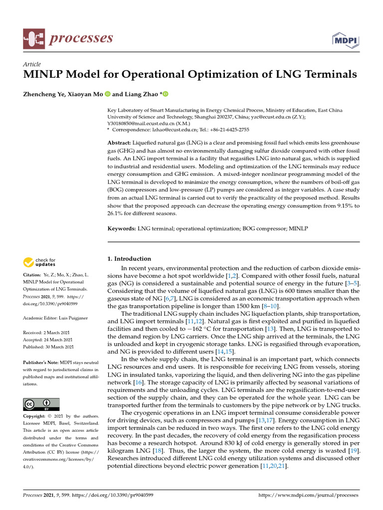 LNG Terminal Scheduling | PDF | Liquefied Natural Gas | Natural Gas