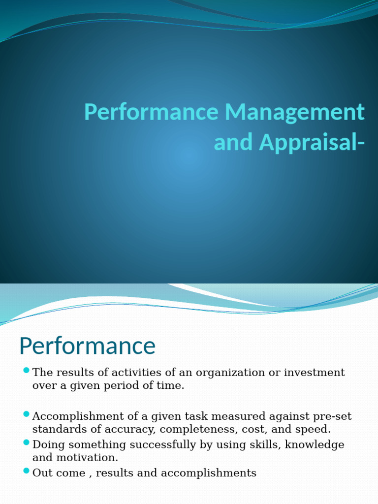 Performance Management - B.Com IV | PDF | Performance Appraisal ...