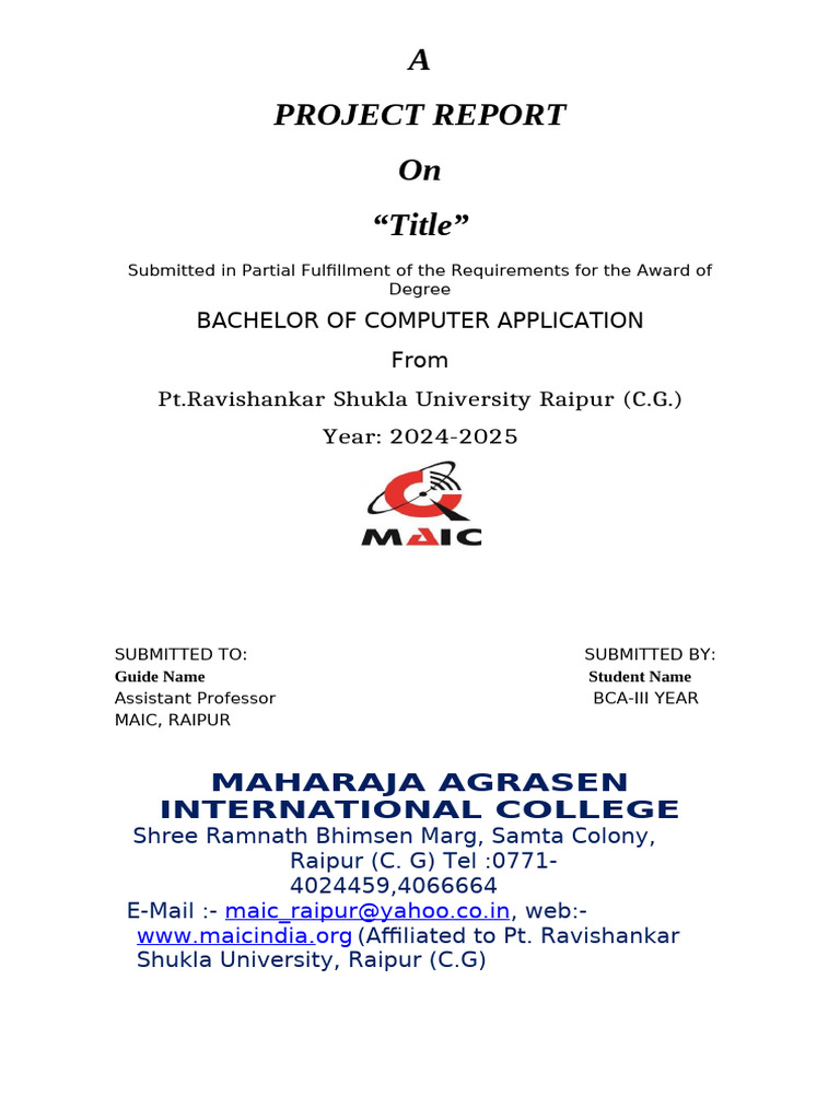 Project Report Final Index 2024 | PDF | Computing