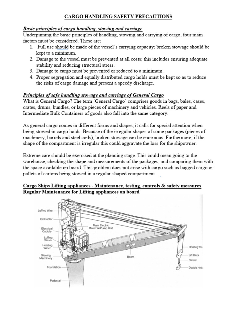 Cargo Handling Safety Guidelines | PDF | Water Transport | Shipping