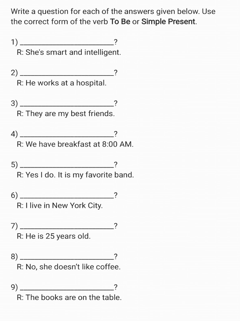 Write Questions To These Answers | PDF